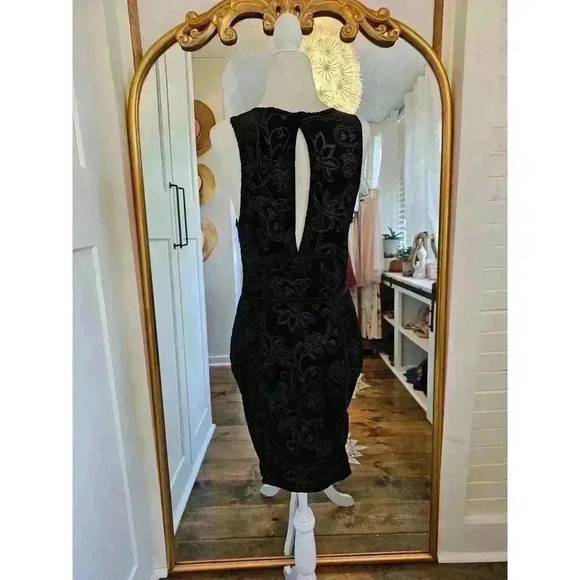 Intimately Free People Women's M Burnout Babe Floral Velvet Mini Bodycon Dress - Picture 2 of 6